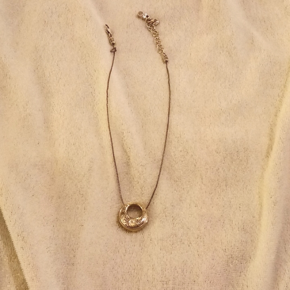 Brighton 18-in two-tone silver and gold diamond encrusted pendant necklace